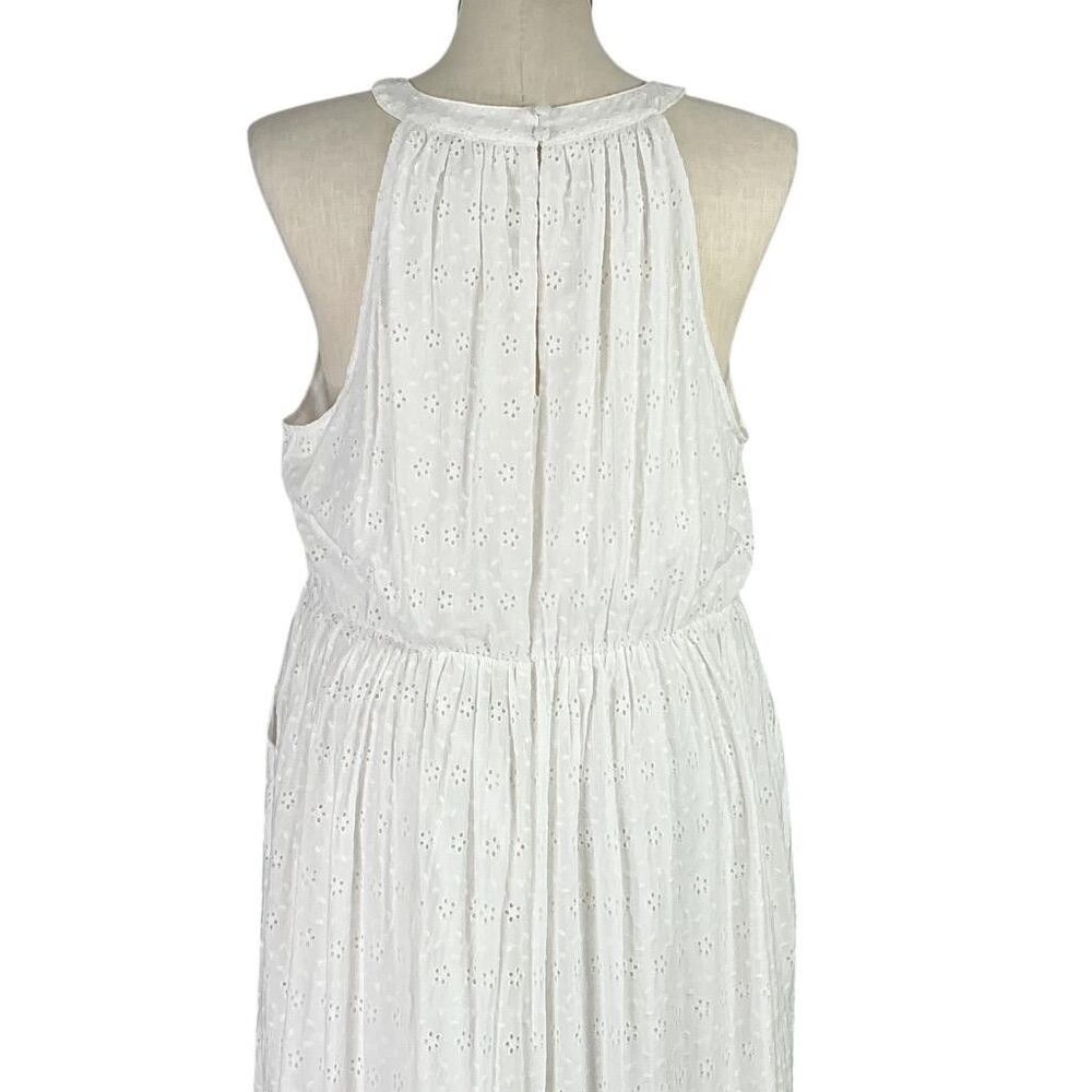 Torrid Halter Midi Dress Women 2X White Voile Eyelet Ruffle Sleeveless - Picture 9 of 12